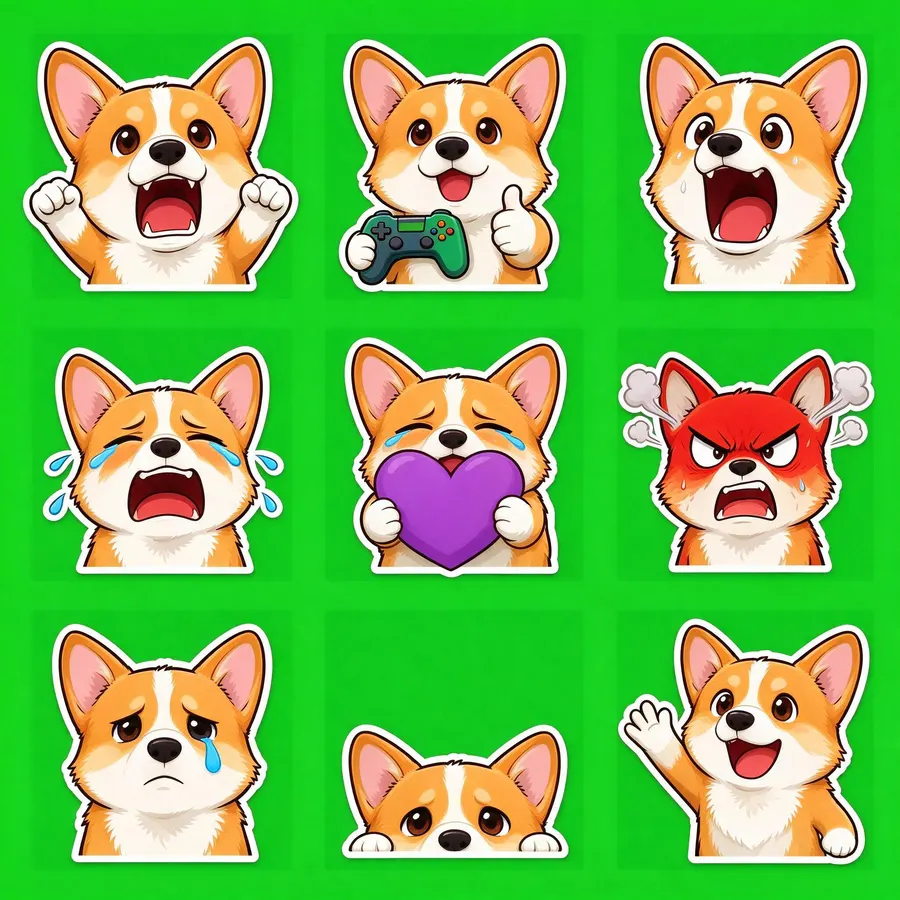 ペット写真から · エモート 9 個 sheet