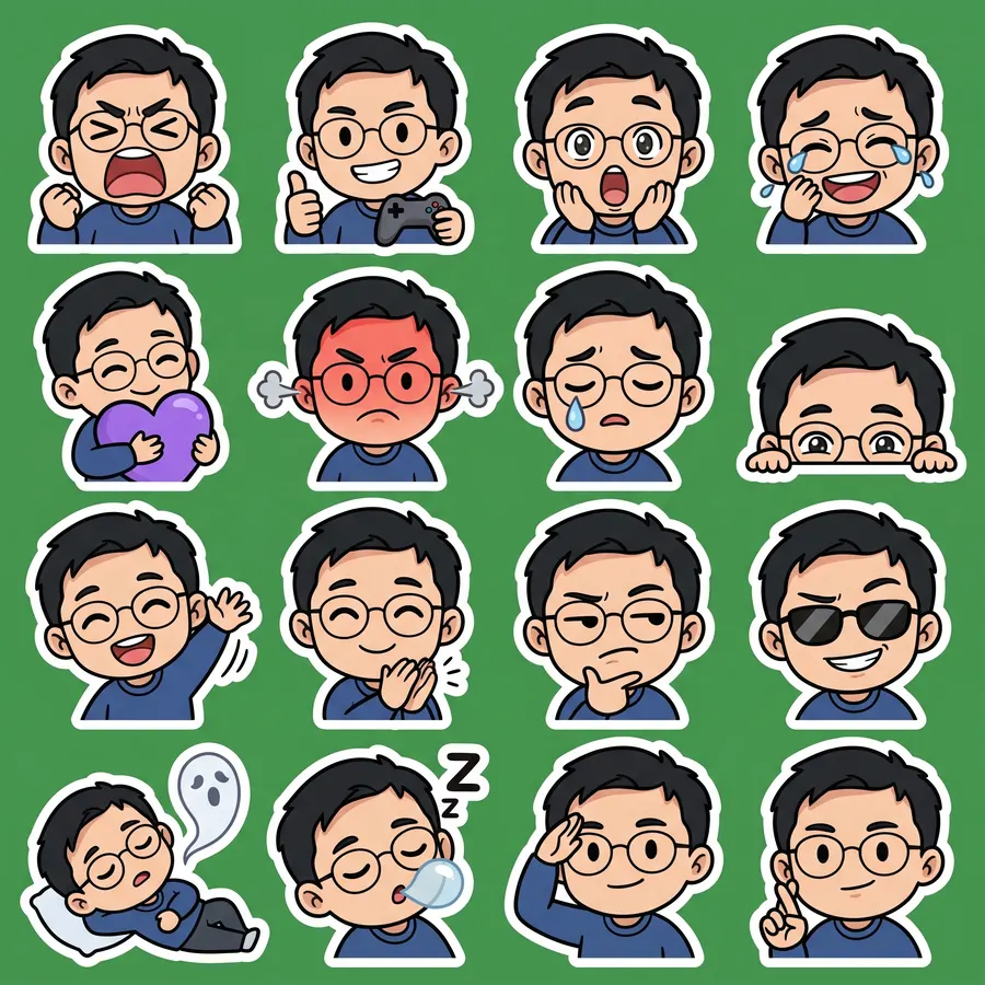 自撮りから · エモート 16 個 sheet