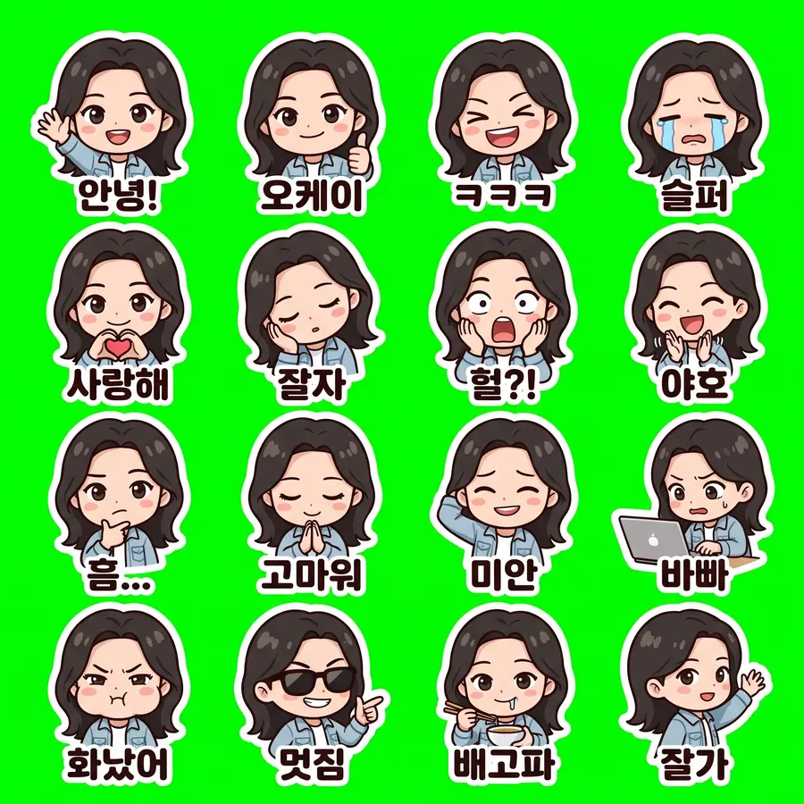 셀카 · 16개 (카카오톡용) sheet