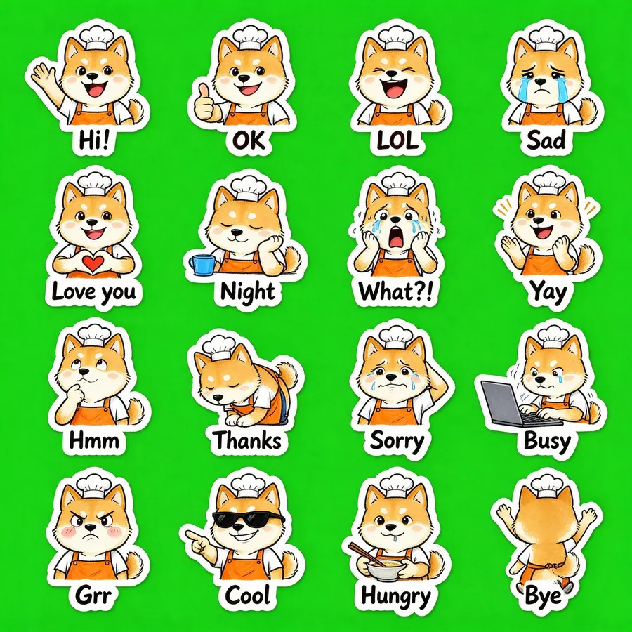 From a description · 16 stickers sheet