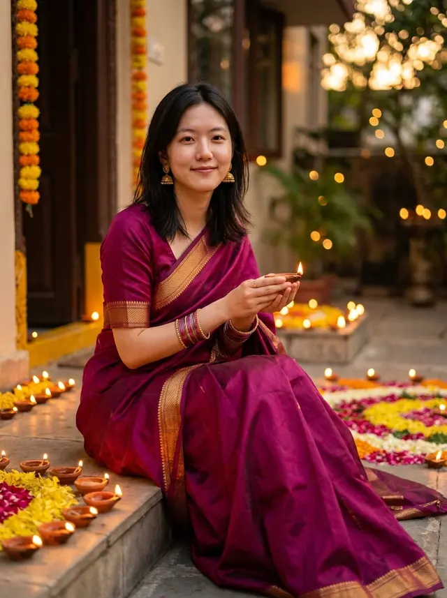 Retrato con sari de Diwali · Nano Banana Pro