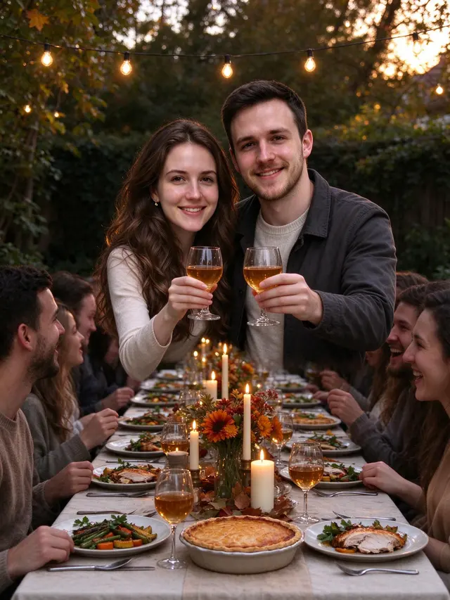 Friendsgiving hosts photo · Seedream 5.0 Flash