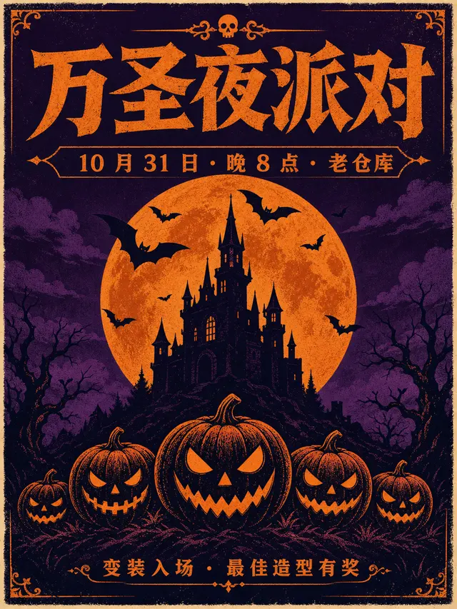 万圣节派对海报 · GPT Image 2 VIP