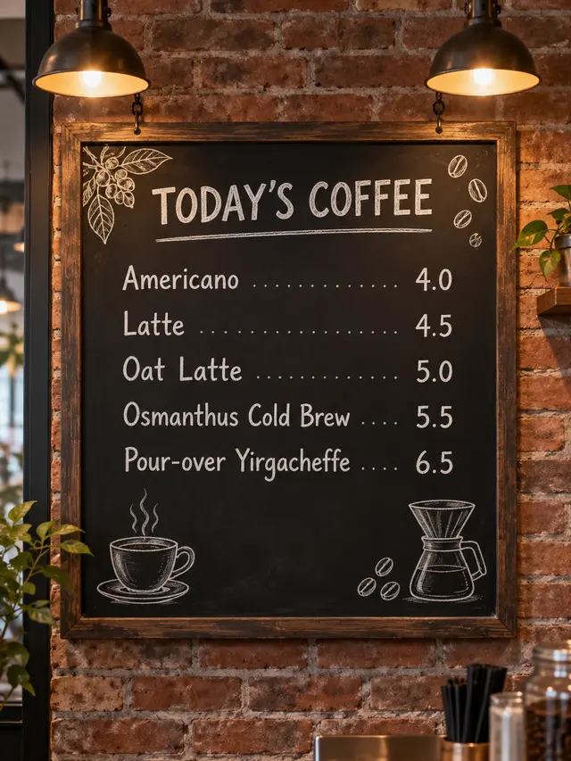 Café menu board · GPT Image 2.5 Sunburst