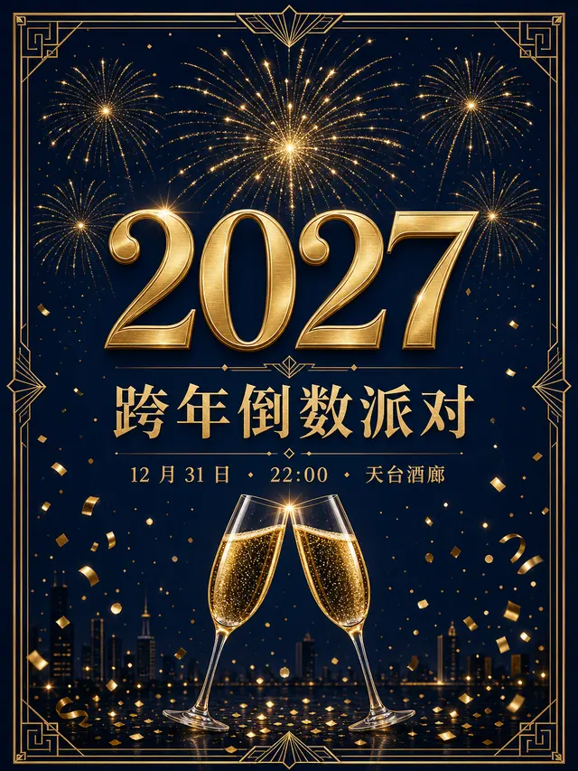 跨年派对海报 · GPT Image 2 VIP