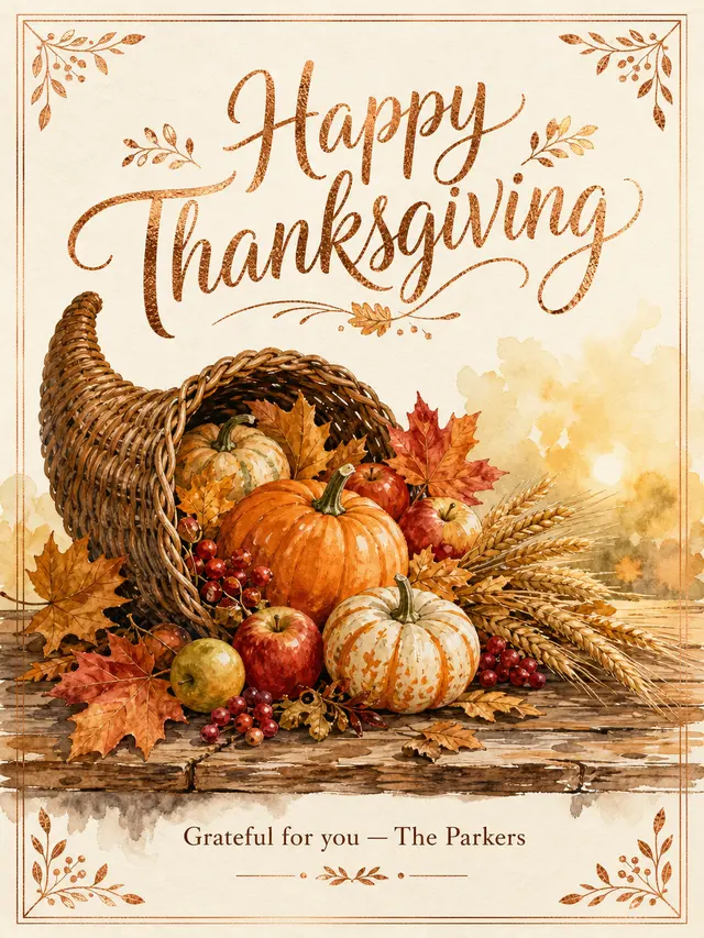 Happy Thanksgiving card · GPT Image 2 VIP